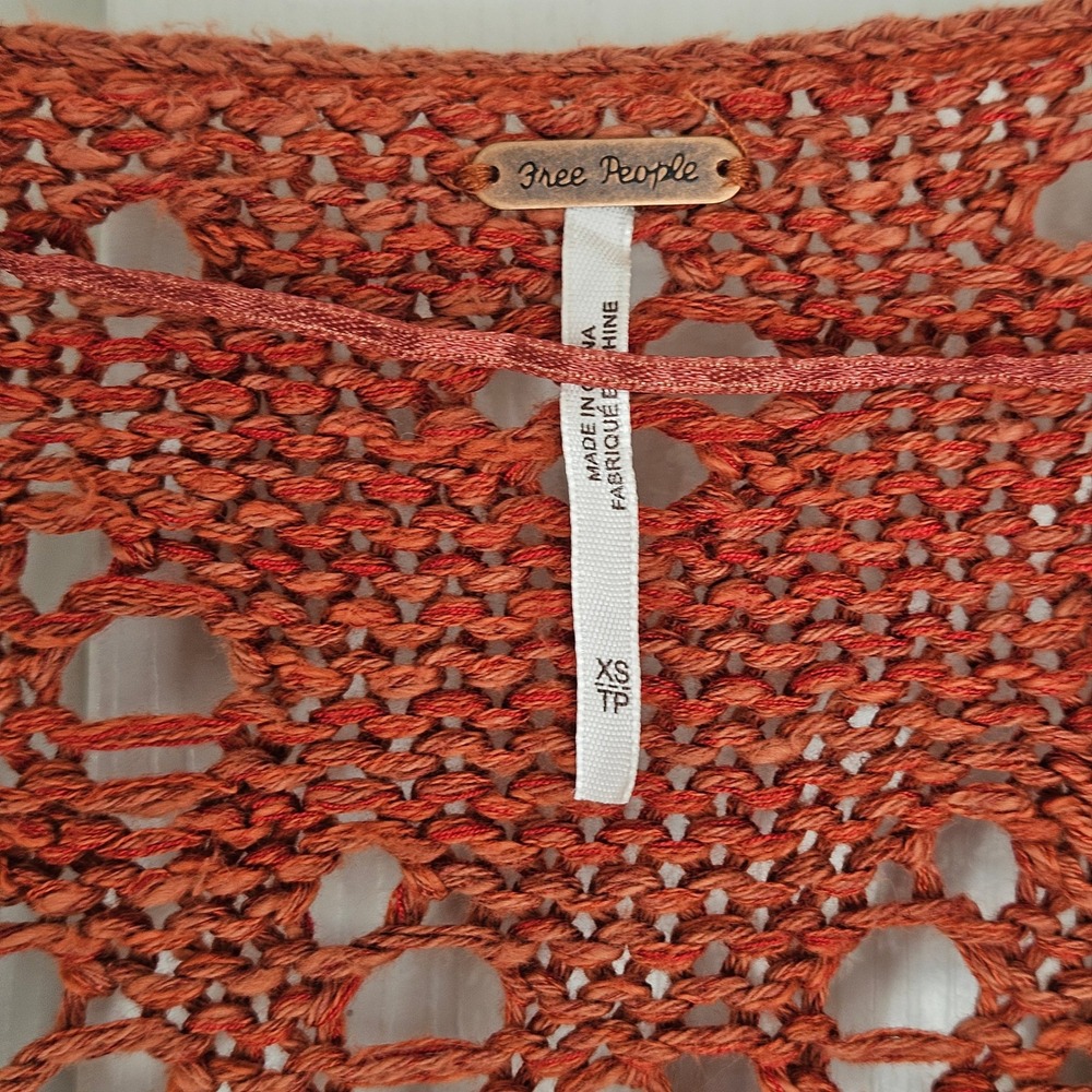 Free People | Constellation Crochet Fringe Tunic Mars Dust NWT Size XS - Picture 7 of 11